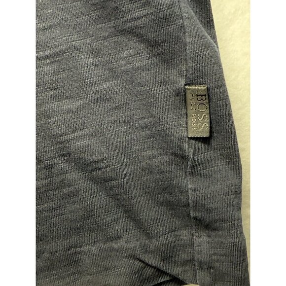 Hugo Boss Long Sleeve Crewneck T-Shirt Men's Sz M Navy Blue Cotton Lightweight - Picture 3 of 9